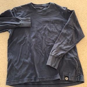 American Giant Long-Sleeve T - NAVY Heavy Pocket T